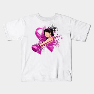 'Woman Boxer Fighter' Cool Breast Cancer Gift Kids T-Shirt